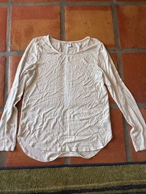 Old Navy Women’s Long Sleeve Scoop Neck Top - Cream